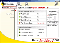 「Norton AntiVirus 2002」Beta2