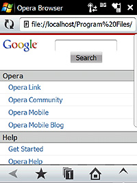 「Opera Mobile」v9.7b1