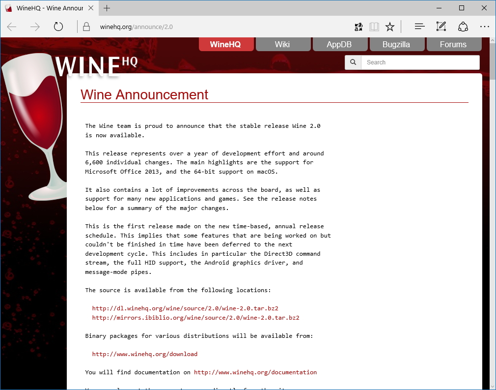 [B! Wine] Mac/LinuxでWindowsアプリを動かす「Wine 2.0」が公開、「Microsoft Office 2013」対応など