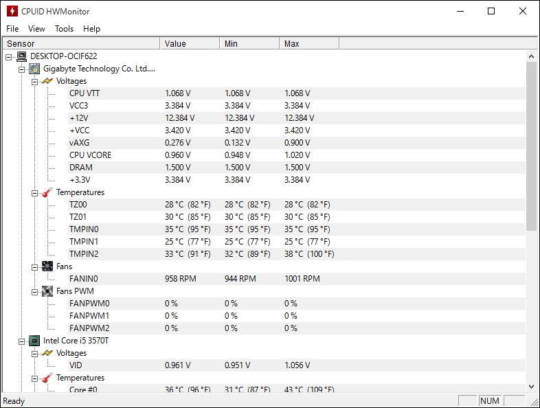 レビュー 電圧や温度などハードウェアの状態をリアルタイムでモニタリングできる Hwmonitor 窓の杜