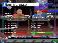 スラーティングメンバーの選択画面。選手の顔が3Dで表示