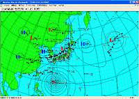 9月8日の放送をもとに作成した天気図