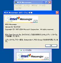 「MSN Messenger」v6.2.0133