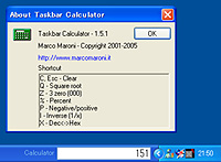 「Taskbar Calculator」v1.5.1