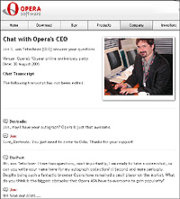 Opera社CEOが参加したIRCチャットの様子