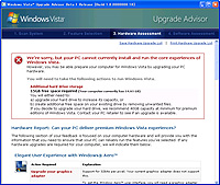 Windows Vistaのアップグレードインストールに必要な空きディスク容量が足りない場合も警告を表示