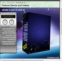 「Adobe Flash Player」v10 ベータ版のデモ