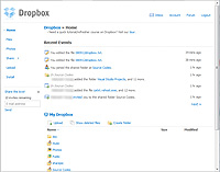 “Dropbox”のユーザーページ