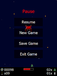 プレイ中に画面をタップすることでポーズ画面が表示され、ゲームの中断などができる