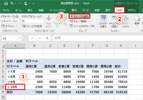 Excel効率化 自動で月ごとの金額を集計 ピボットテーブルのグループ化機能で瞬時に期間別集計表を作成するテク いまさら聞けないexcelの使い方講座 窓の杜