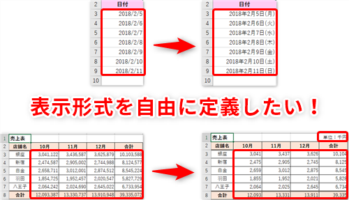 Excel 日付に曜日も入れて表示したい エクセルで入力したデータを思いどおりに表示するテク いまさら聞けないexcelの使い方講座 窓の杜