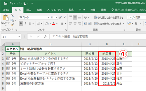 Excel 納期が近づいてきたらエクセルが教えてくれるって本当 納品日を絶対に忘れたくない人のための納品管理テク いまさら聞けないexcelの使い方講座 窓の杜