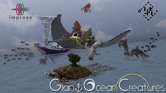 Minecraft のゲーム内ストアに巨大な海洋生物の背中で暮らせる新ワールドが登場 窓の杜
