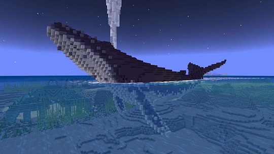 Minecraft のゲーム内ストアに巨大な海洋生物の背中で暮らせる新ワールドが登場 窓の杜