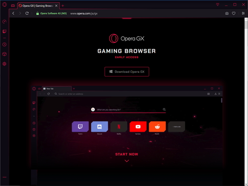 Opera ゲーマー向けに設計した新ブラウザー Opera Gx を発表 早期アクセスを開始 窓の杜