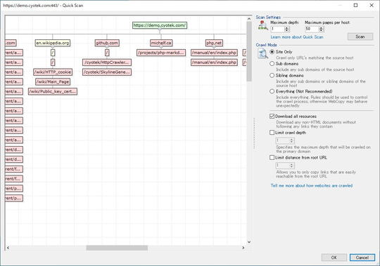 Webサイトの丸ごとダウンロードツール Cyotek Webcopy がjavascriptをサポートへ 窓の杜