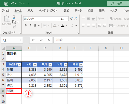 Excel テーブル 名前カッコ