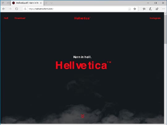 Helvetica がいかに美しいかが実感できるフォント Hellvetica で