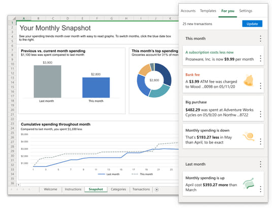 Money In Excel の提供がスタート 米国のmicrosoft 365 Personal Family加入者から 窓の杜