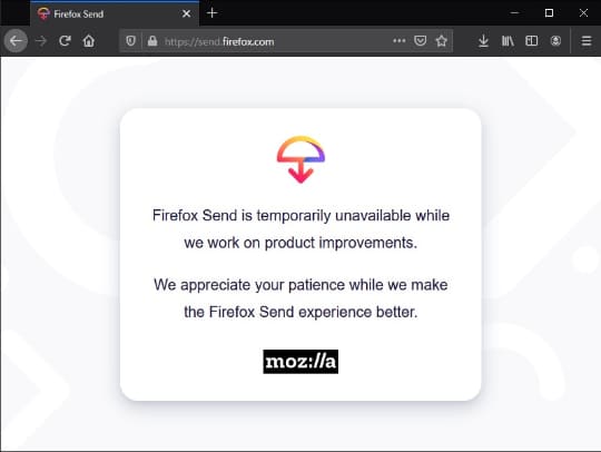 Mozilla Firefox Send の再開を断念 無償のファイル送信サービス 窓の杜