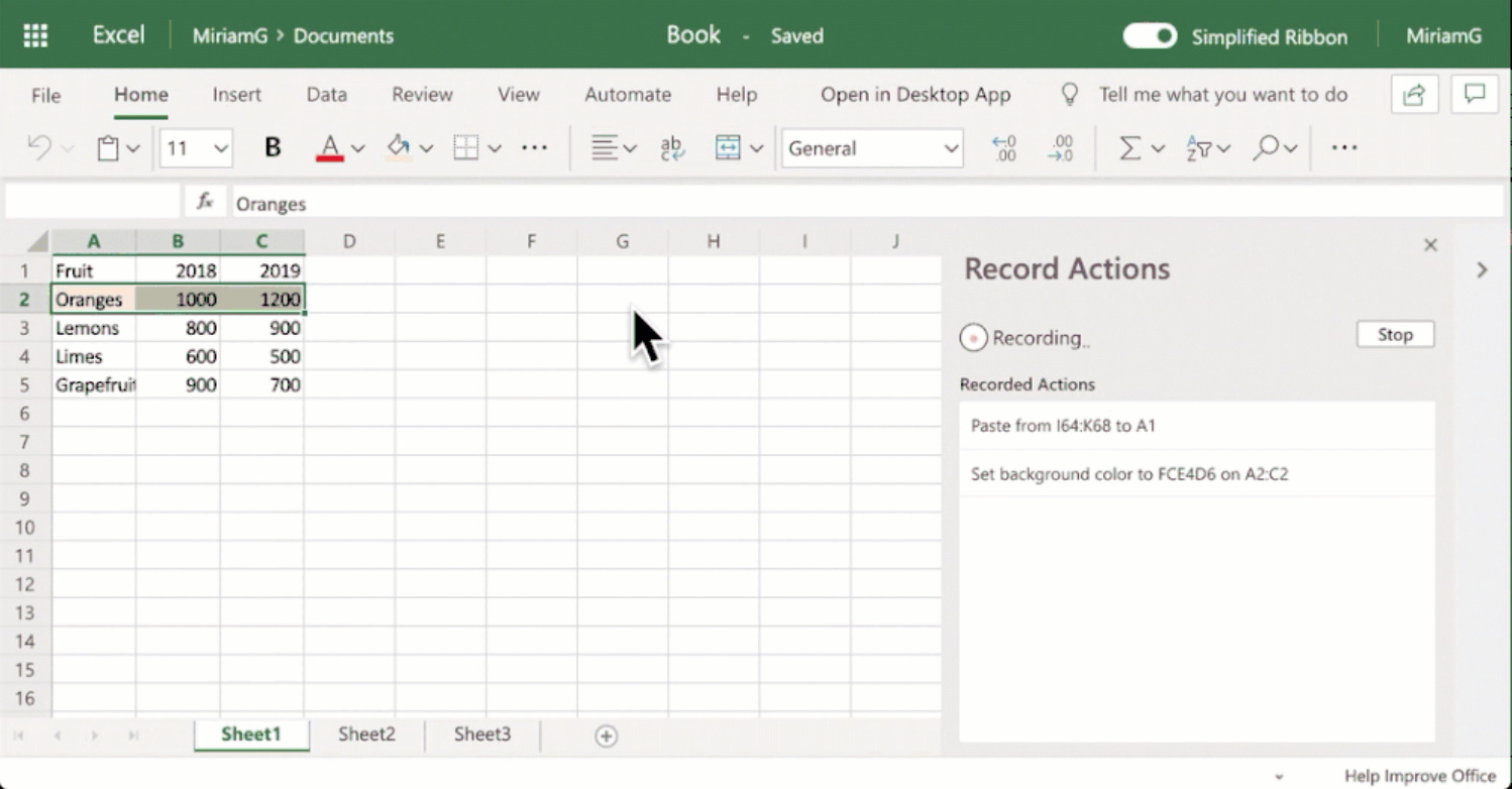 Web版 Excel の新しいマクロ機能 Office スクリプト が一般リリース 窓の杜