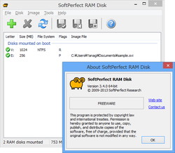 Ramディスク作成ソフト Softperfect Ram Disk V3 4が公開 Windows 8 1をサポート 窓の杜