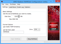 レビュー Amd Radeon ブランドが冠されたramディスク作成ツール Amd Radeon Ramdisk 窓の杜