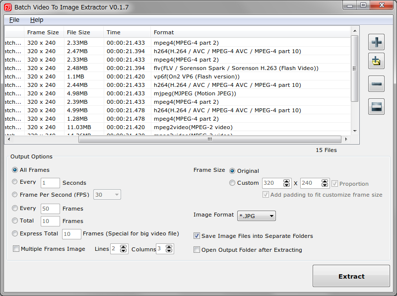 レビュー 複数の動画から静止画を一括抽出できる Batch Video To Image Extractor 窓の杜