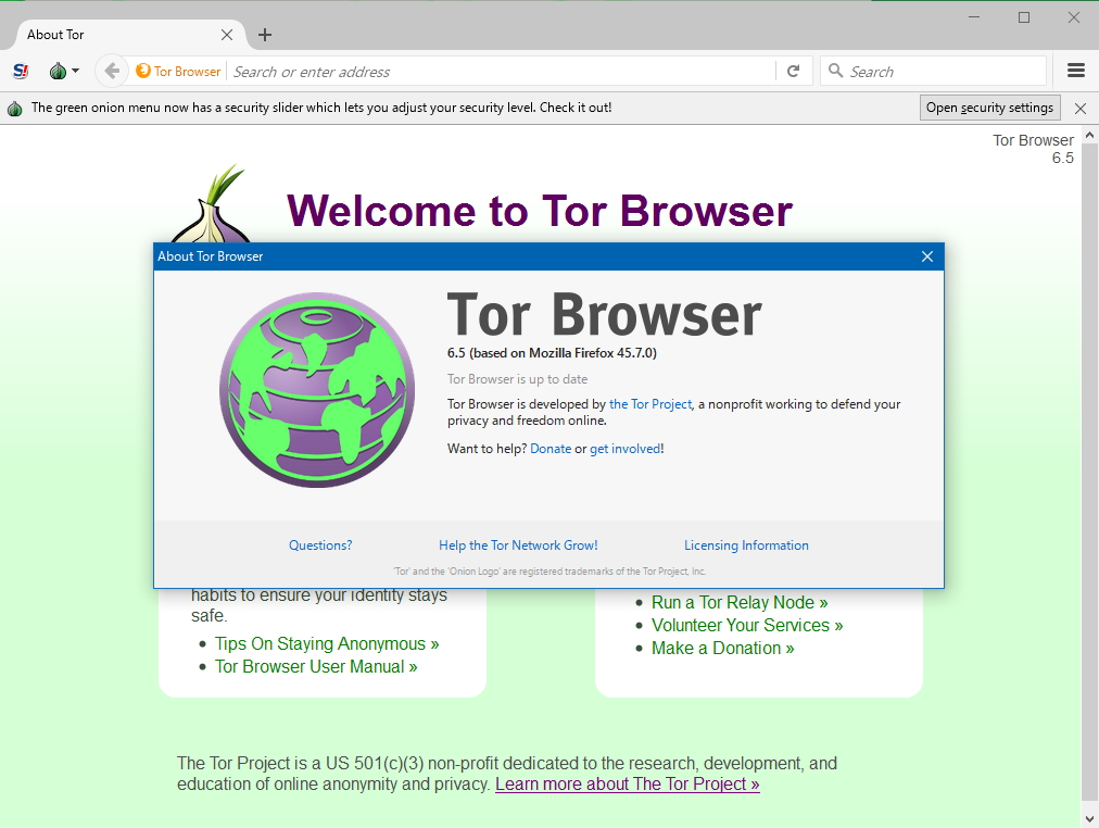 управление tor browser gydra