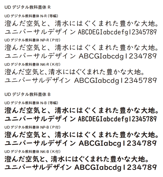 モリサワの Udデジタル教科書体 が Windows 10 Fall Creators