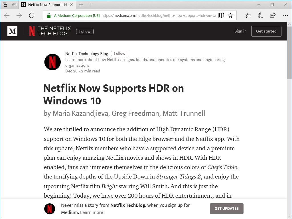 動画配信サービス Netflix が Windows 10 で Hdr をサポート 窓の杜
