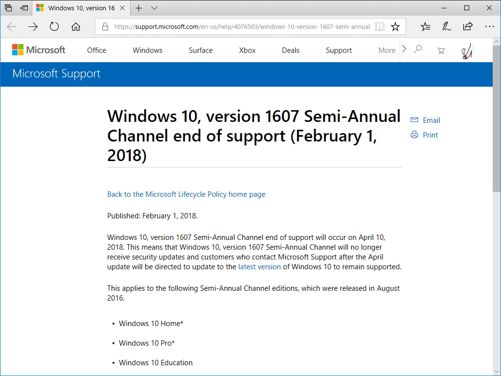 [B! Windows 10] 「Windows 10 バージョン 1607」のサポートは4月10日まで ～他バージョンの終了日も発表／企業 ...