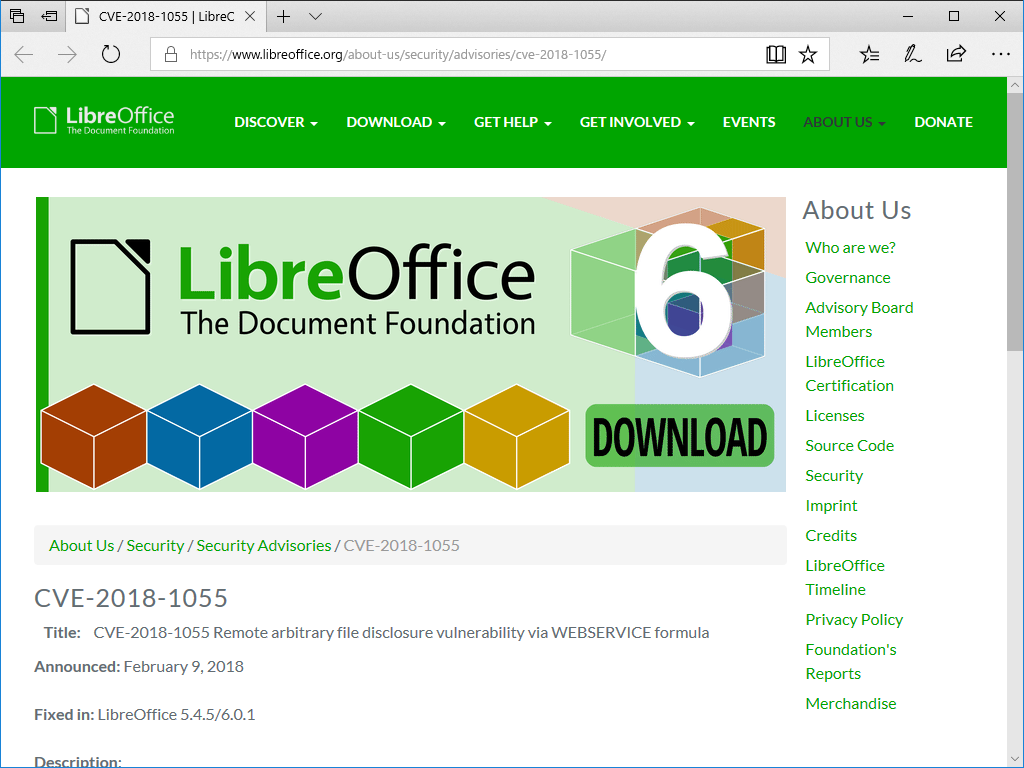 LibreOffice」にリモートからローカルデータの盗み見を許す脆弱性 