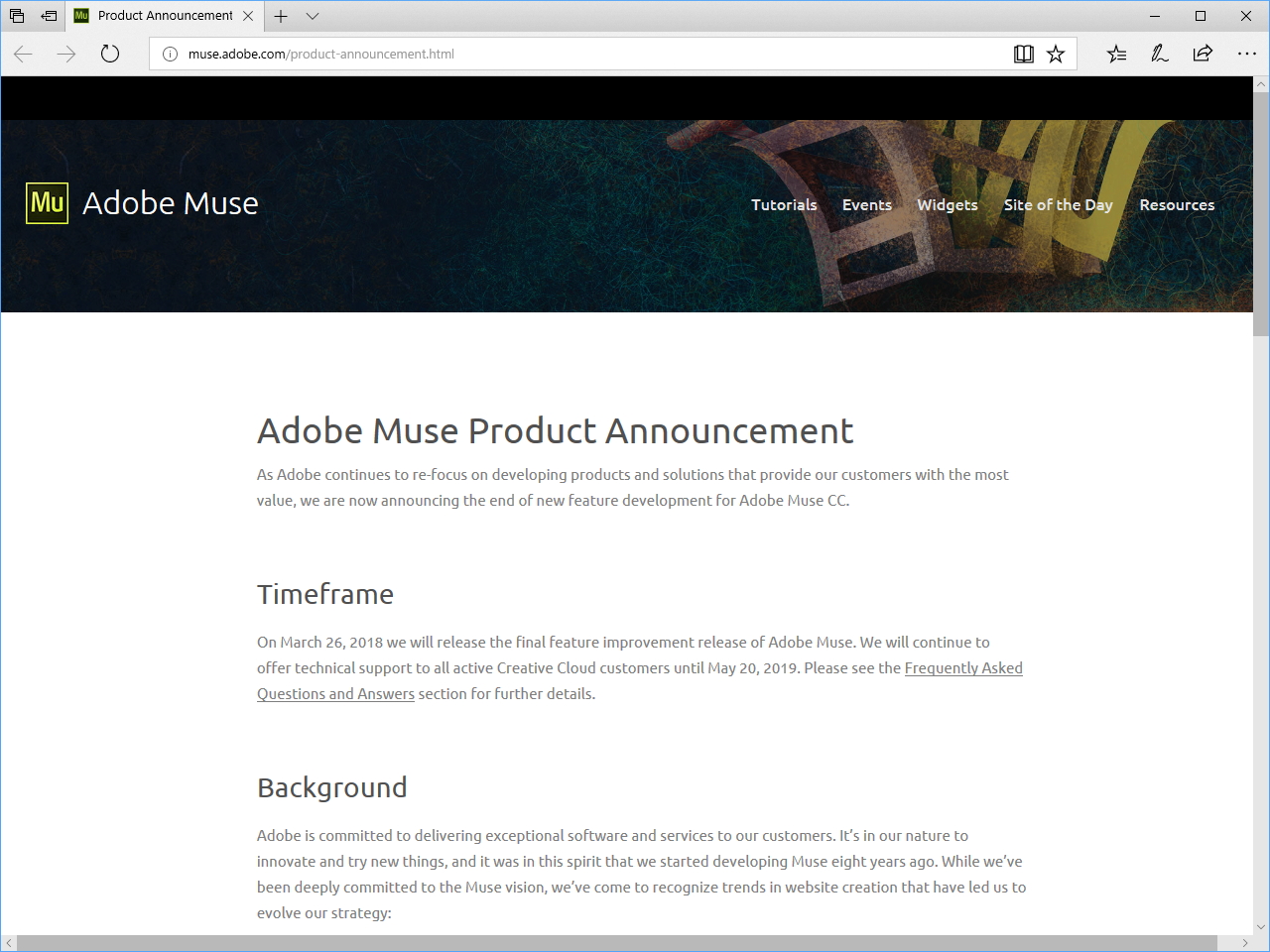Adobe Muse Cc の新規開発が終了 8年の歴史に幕 サポートは19年5月日まで 窓の杜