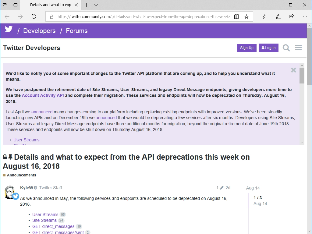Twitterのuser Streams Apiがとうとう廃止へ 断続的な停止を挟みながら23日に完全終了 窓の杜