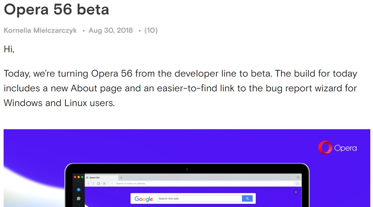 「Opera beta」v56が公開 ほか - ダイジェストニュース - 窓の杜