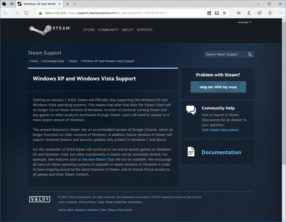 Steam」のWindows XP/Vistaサポートが終了 - 窓の杜