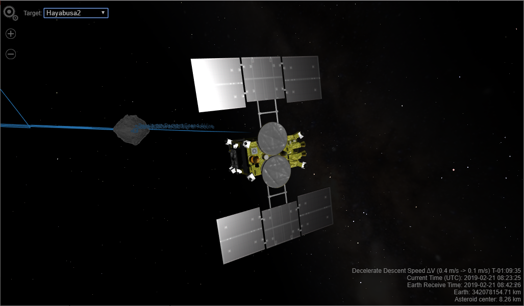 はやぶさ２”の現在の様子を「Hayabusa2 Trajectory Viewer」で眺めて