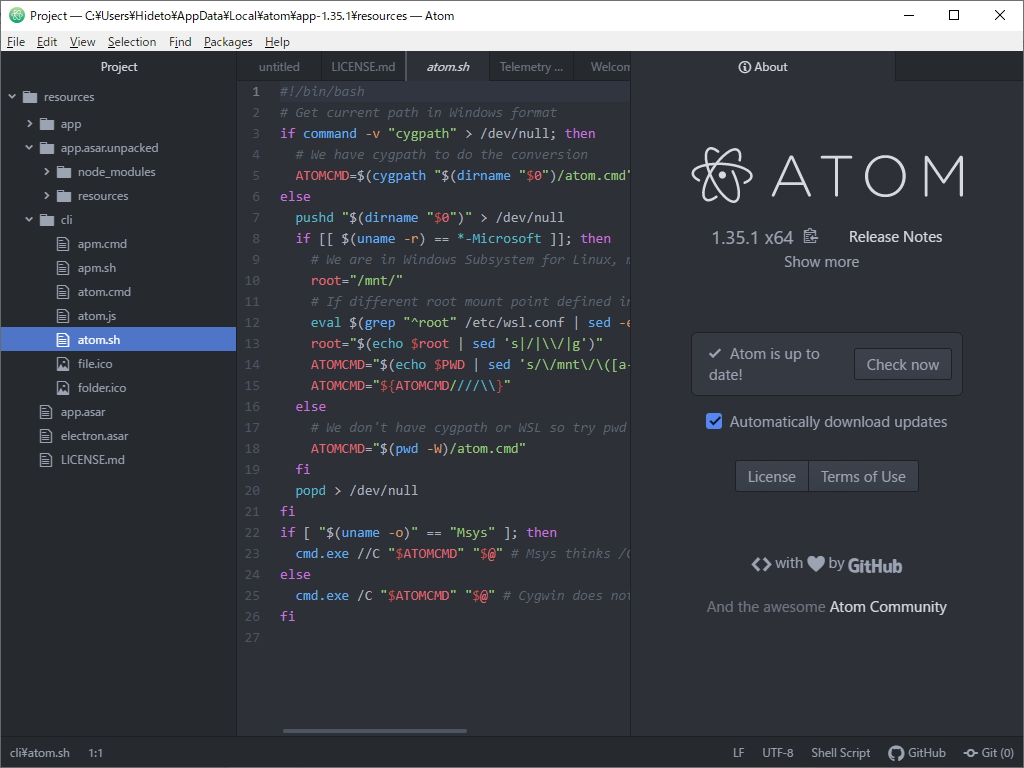 無償コードディタ Atom 1 35 が正式リリース Google Chrome 脆弱性の修正も 窓の杜