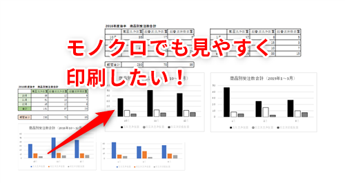 Excel グラフをモノクロ印刷したら真っ黒に エクセルの表やグラフを白と黒だけでも見やすくするテク いまさら聞けないexcelの使い方講座 窓の杜