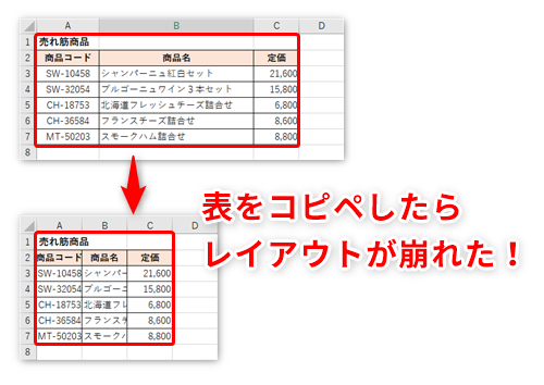 Excel コピペしたら表のレイアウトが崩れた エクセルで列幅を保ったまま表を貼り付けるテク いまさら聞けないexcelの使い方講座 窓の杜