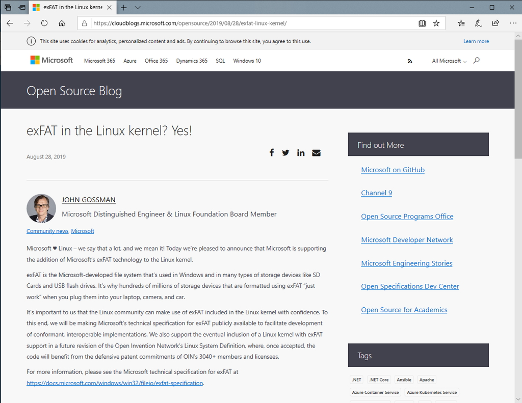 Microsoft、Linuxカーネルの「exFAT」サポートを支援へ - 窓の杜