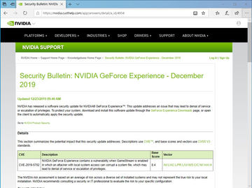 Nvidia Gpuドライバーと Geforce Experience のセキュリティアップデートを公開 窓の杜