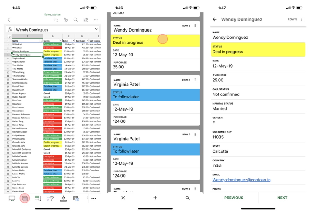 モバイル版 Excel アプリにカードビューが導入 横長のテーブルも快適に表示 編集 窓の杜