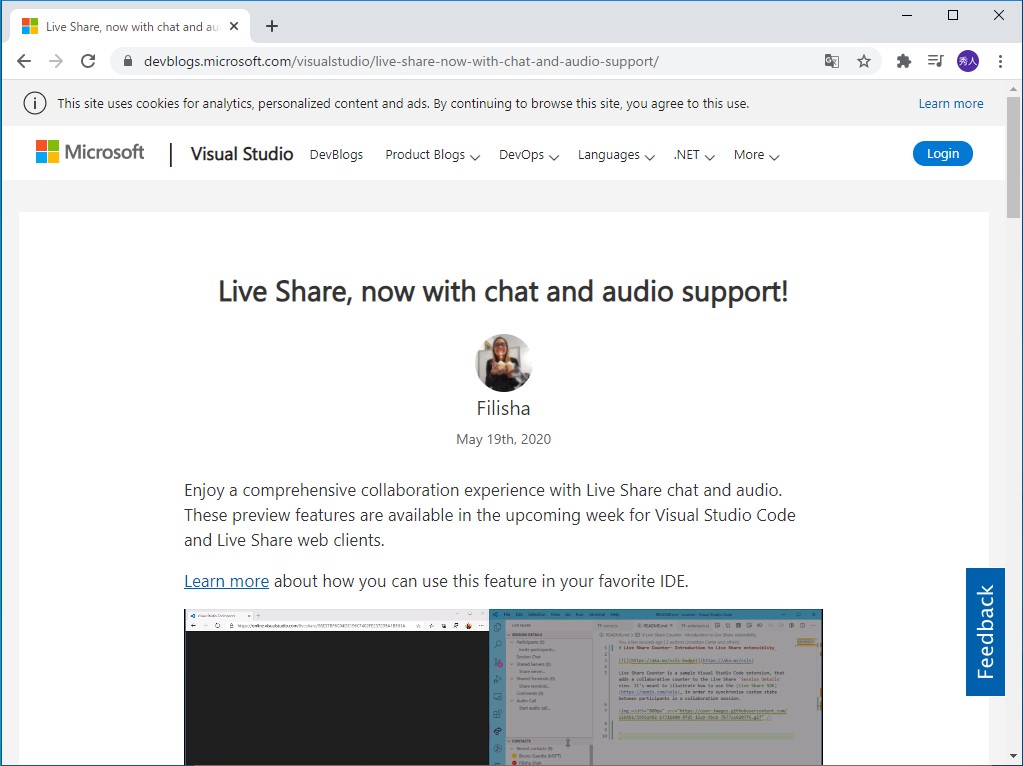 コーディングのリアルタイム共有 Visual Studio Live Share がチャットとオーディオを統合 窓の杜