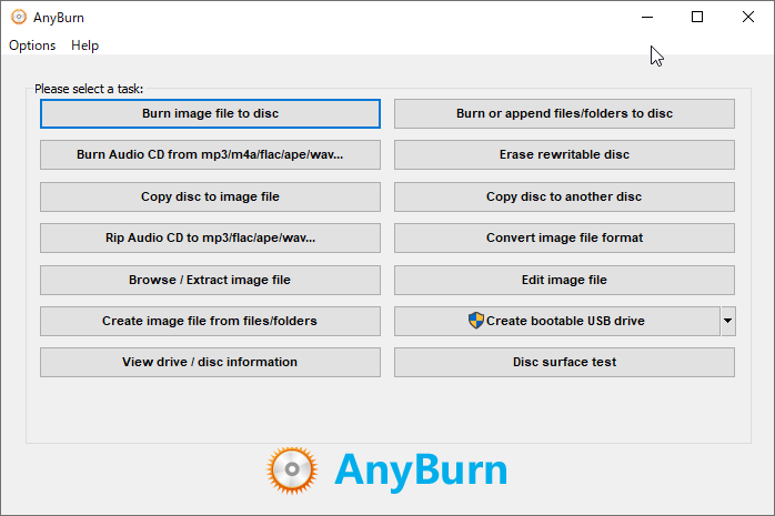 Blu Ray対応で無料の多機能ライティングツール Anyburn V5 0が公開 窓の杜