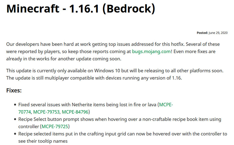 Bedrock版 Minecraft Playstation 4でクラッシュする不具合を修正 ほか ダイジェストニュース 窓の杜