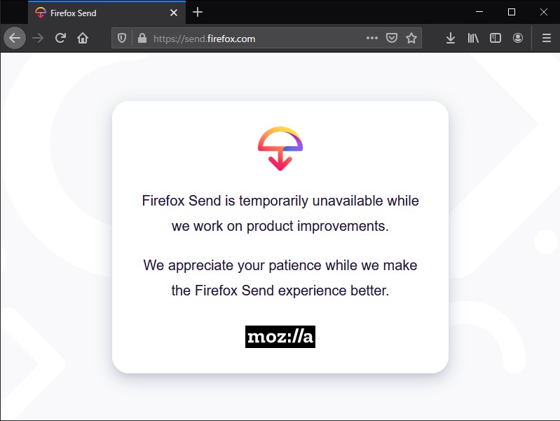 Mozilla Firefox Send の再開を断念 無償のファイル送信サービス 窓の杜