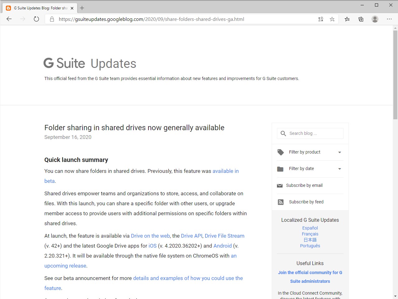 Google ドライブ の共有ドライブでフォルダー単位の共有がサポートされる 窓の杜