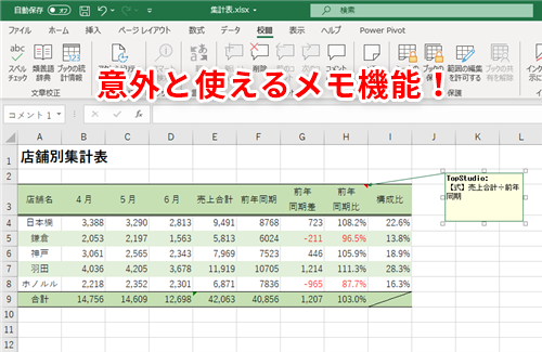 Excel エクセルのメモ機能は意外に便利 テレワークでのコミュニケーションにも活用できます いまさら聞けないexcelの使い方講座 窓の杜